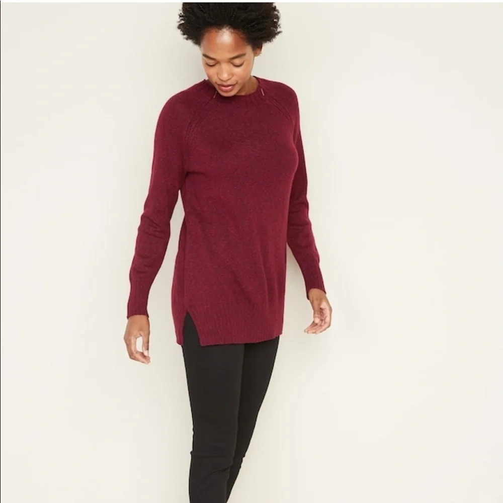 NWT Maternity Hidden-Zipper Nursing Tunic Sweater​ - Picture 2 of 6